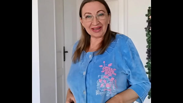 Horny busty granny MariaOld seduce step grandson, do blowjob and tittyfuck