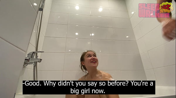 STEP DAUGHTER AND STEPFATHER ALONE IN THE BATHROOM