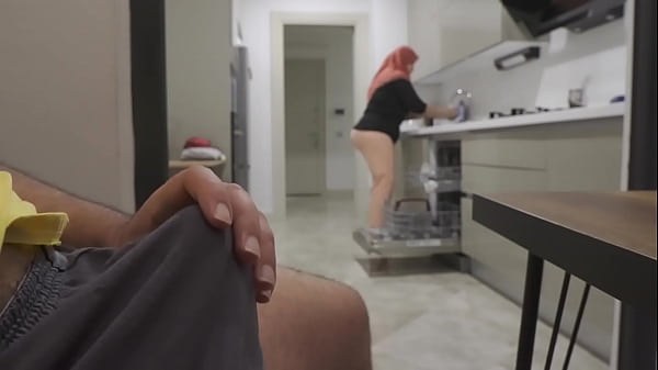 Religious Arab Stepmom Caught Stepson jerking off then Gets Her Tight Ass Fucked.
