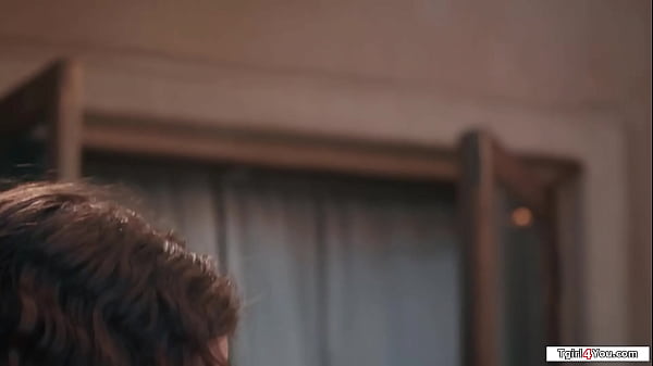 Busty shemale Emma Rose bangs her college gf in public cafe