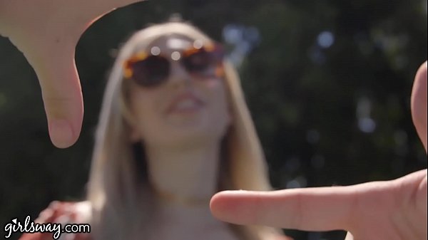 GIRLSWAY Hot Jogger Caught Babes in Woods & Joins for Threesome