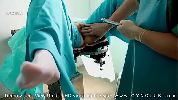 Exelent orgasm on gyno chair