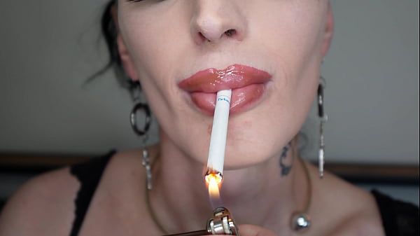 Trans Beauty Allysa Etain Smokes Cigarette While Taking Cock