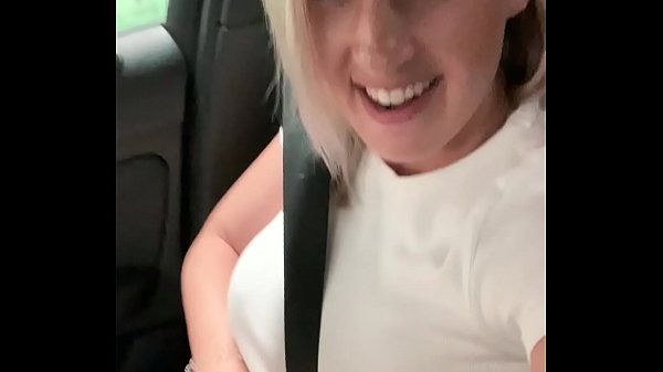 Omg so risky! Tight pussy fingered to orgasm in the public car park