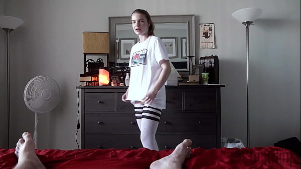Seductive Step Sister Fucks Step Brother in Thigh-High Socks Preview - Dahlia Red / Emma Johnson