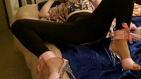 1462 - Amateur Slut, sexually dressed in Blue, Laced, Cotton Corset, Black Leather Pants, White Satin Thong, Stockings and High-Heels, Blowjob, Rimming, Dildo Masturbation, Doggystyle Fucking, Dirty Talk