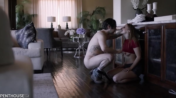 PenthouseGold.com - Slutty Teen Laney Grey Sweet Talks Her Step Daddy By Offering Her Tight Pussy