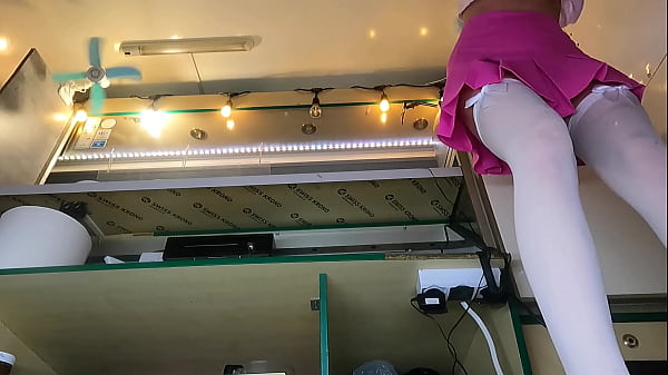 Boss spreading Alice legs for better pussy upskirt view