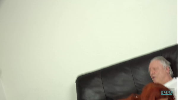 Superhot Redhead Gia sucks grandpa's fat cock until he explodes