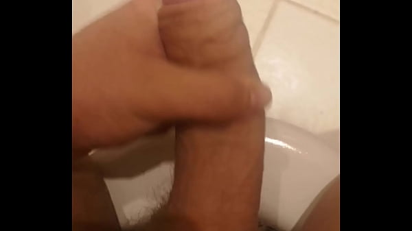 Man masturbating sitting on the wc