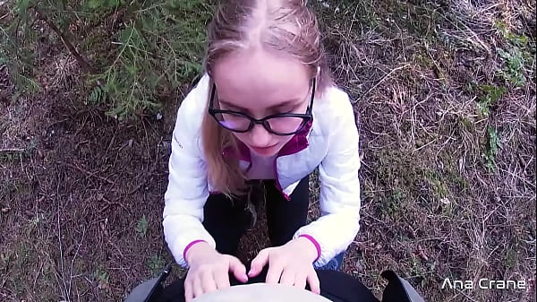 Classmate make Blowjob and Anal Fucking in the Wood until Creampie