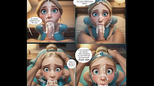 blonde princess takes a throatpie in this ai comic Thumbnail