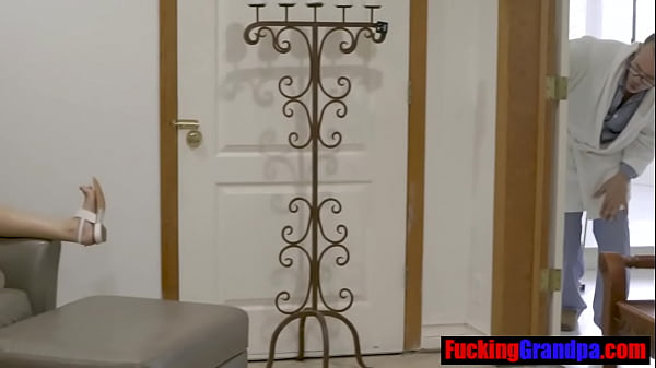 Perverted step grandad bangs horny teen