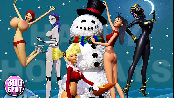 3DGSPOT - Dançarinas Bimbo do XXXmas balançam seus peitos grandes! ANIMAÇÃO 3D!