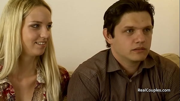 Slender blonde girlfriend stripping