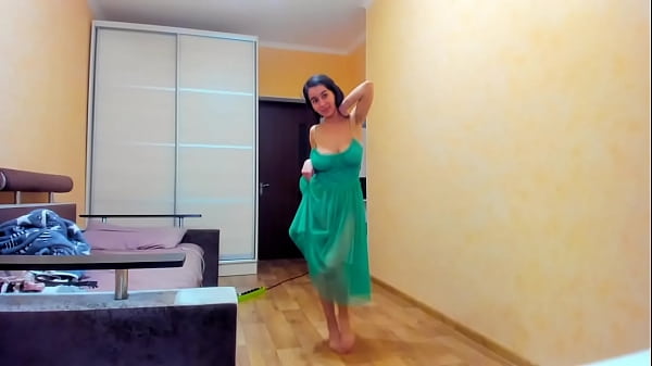 Hot Myla Angel in green transparent dress!