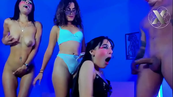 Deep blowjob interracial party... Black vs white