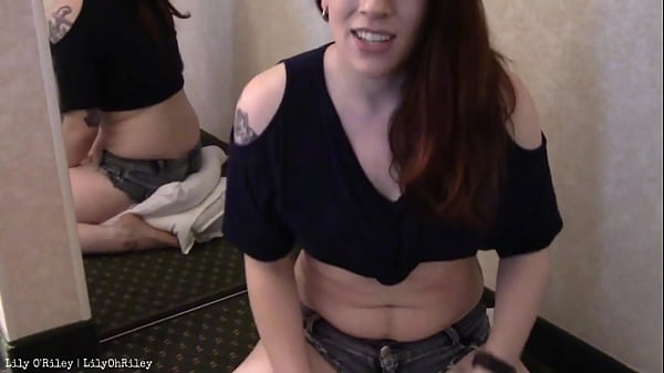 Chubby Babe Humps Pillow on Floor in Denim Shorts