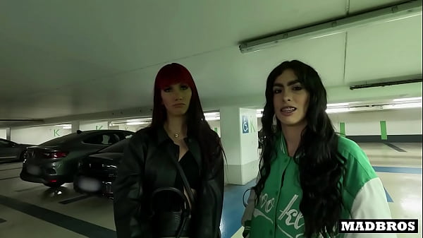 Two big ass Latina roommates fucked by two black guys in a public parking lot!!!