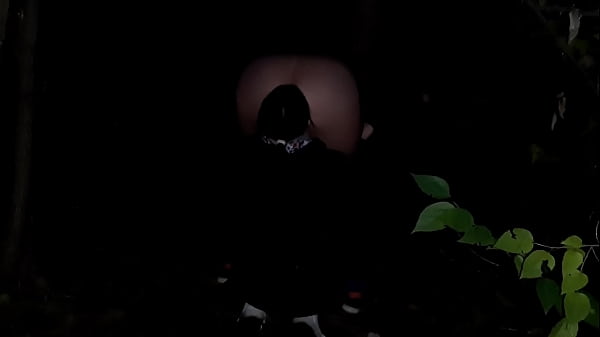 Ass licking in public in dark forest - Lesbian Illusion Girls