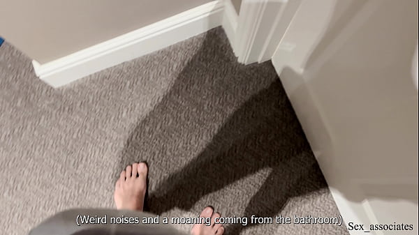 Caught my stepmom masturbating in the toilet of a shared room and surprised her with my dick in her ass.