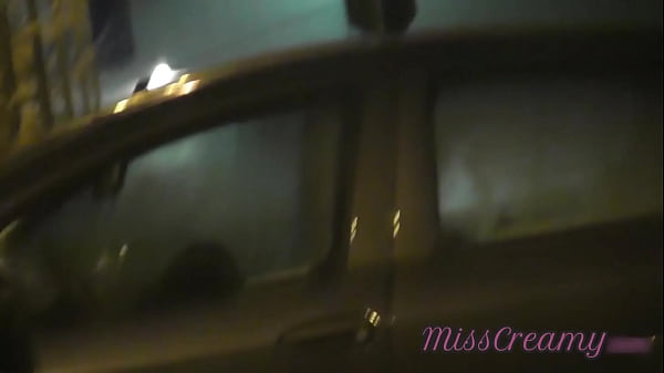Sharing my slut wife with a stranger in car in front of voyeurs in a public parking lot - MissCreamy