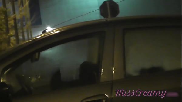 Sharing my slut wife with a stranger in car in front of voyeurs in a public parking lot - MissCreamy