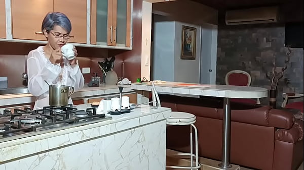 I fuck my stepson in the kitchen.