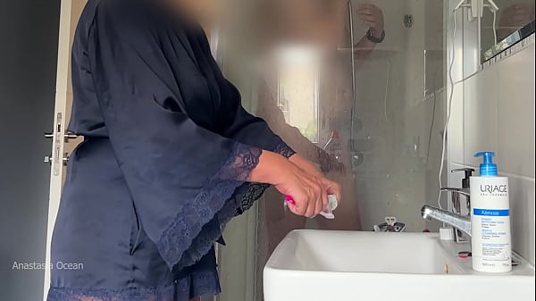 My husband started jerking to my stepmom when she caught him taking a shower.