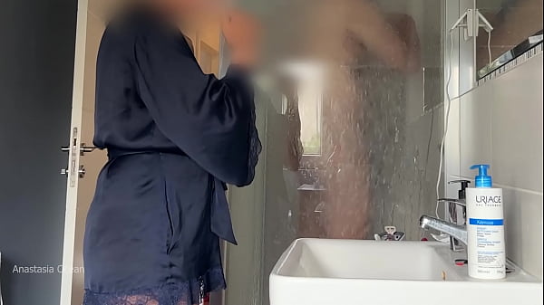 My husband started jerking to my stepmom when she caught him taking a shower.