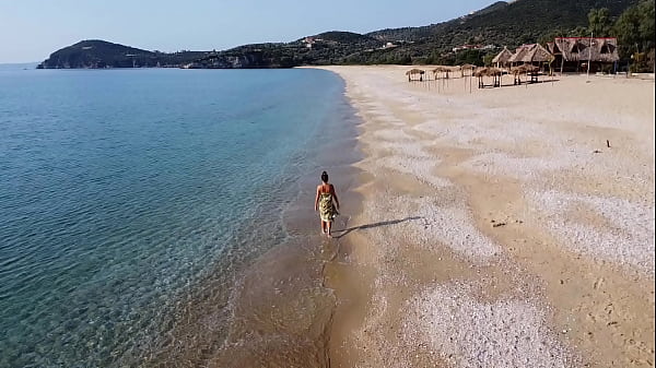 Drone exibitionism on Nudist beach