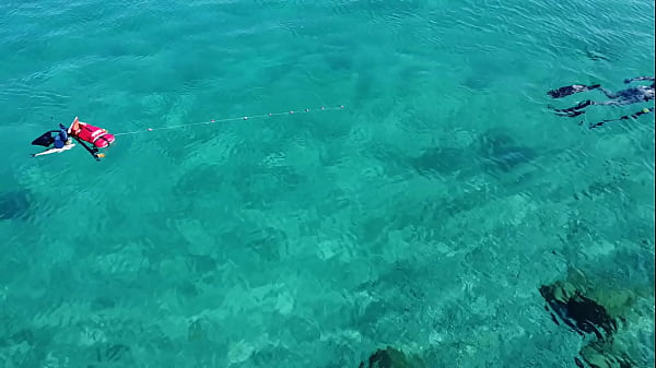 Drone exibitionism on Nudist beach