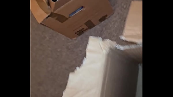 SNEAKY MASTURBATION in my clueless HOUSEMATE'S CARDBOX squirt it all inside too :))
