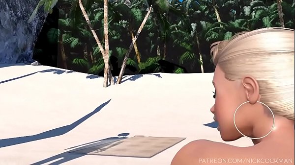 3D Busty blonde gets fucked on the beach