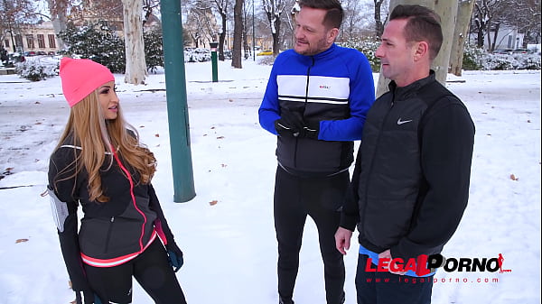 Two thick dicks for snow angel Alyssia Kent makes her cream & scream for more GP787 Thumbnail