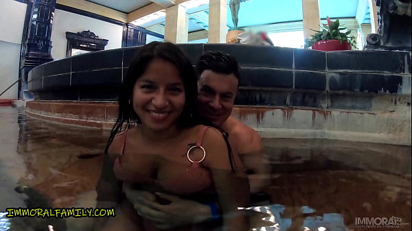HUGE TITS LATINA in Pink Bikini Amy Amor TAG TEAMED & DEEP CREAMPIE