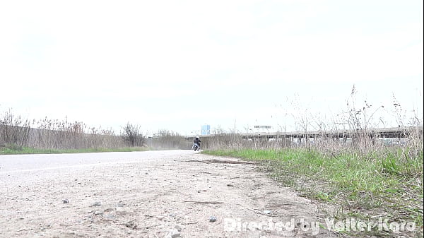 Hot QueenLin fuck with biker in ass on nature