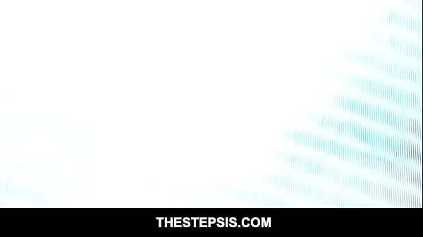 Horny big dick Stepbro slams his latina stepsis tight pussy doggystyle on the bed while she is on the phone talking to her boyfriend