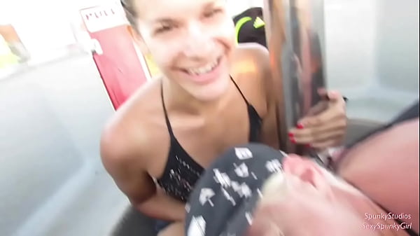 Must See! Risky Public Double Blowjob on a Ferris Wheel with Teen & MILF