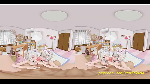VR180 mmd FuwaMoco nude BlowJob 3d hololive Hentai Thumbnail