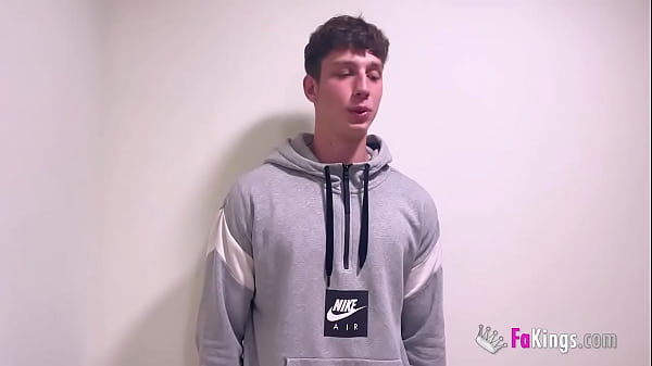 Michi teases a young candidate to porn. She gets surprised by his HUGE COCK!