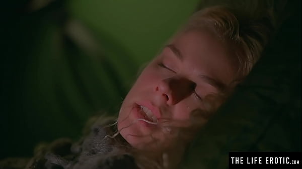 Stunning blonde drenched in sweat as she masturbates to an orgasm