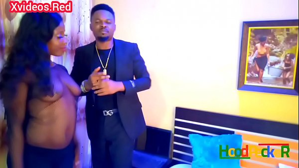 Horny ebony wife in fishnet pays money she owes in kind.