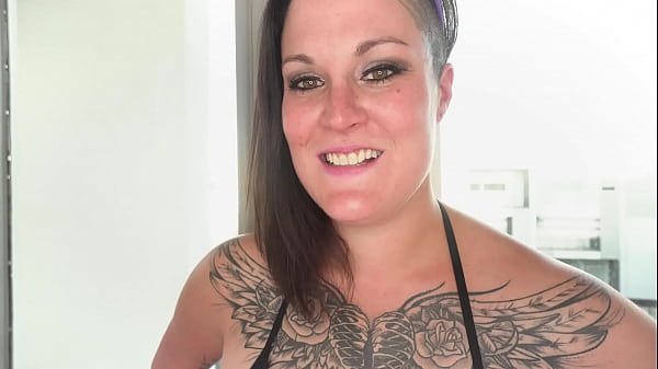 KALI DANES Tattooed Big Tits Huge Cock POV Blowjob and Cum Swallow Thumbnail