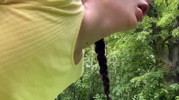 Fucked a thin nymphu in the forest