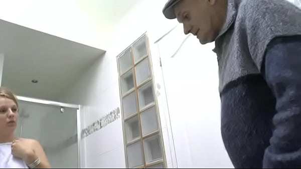 Amateur teen blonde anal fucked in threeway with Papy