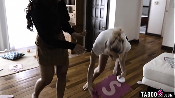 Horny husband fucks the nanny April Olsen in front of his wife Kenna James