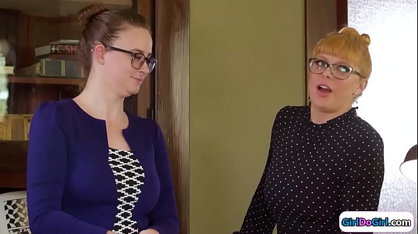 Two librarians and a customer lick pussy