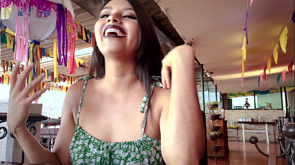 Mexican Teen Waiting for her Boyfriend at restaurant - MONEY for SEX