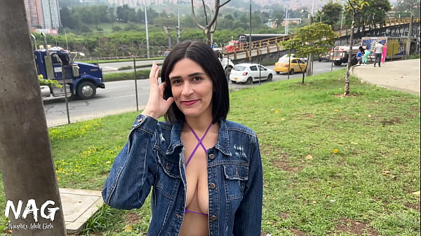 Jade Mercury meets a ramdom guy close to the subway, tease him and invite him to fuck on video.